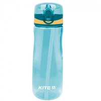Фото Бутылка для воды с трубочкой Kite 600 мл зеленая K22-419-03